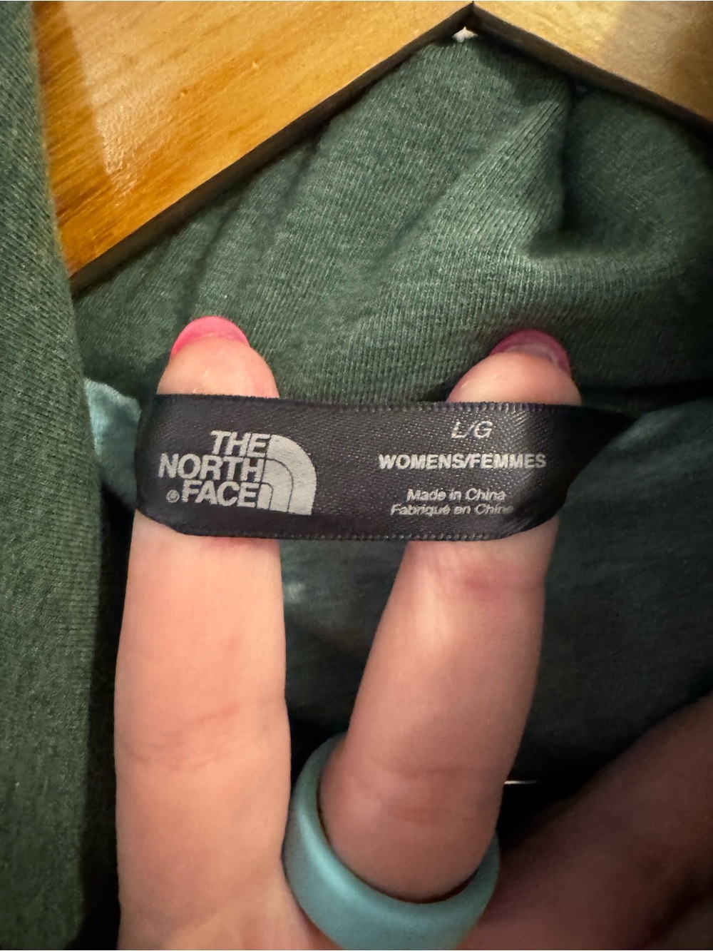 The North Face Women's Hooded Puffer Vest in Heather Green - Picture 4 of 7